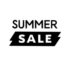 Intricate Modern Minimalist Summer Sale Promotional Icon Design Featuring Crisp Vector Lines and Bold Black Accents