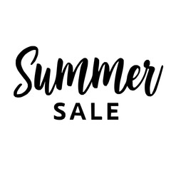 Elegant Summer Sale Vector Artwork with Refined Line Illustrations and Clear Black Accents on a Pristine White Background