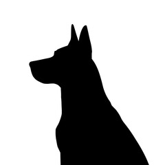 Refined Police Dog Silhouette Icon in Minimalist Vector Art with Smooth Black Lines on a Clean White Background