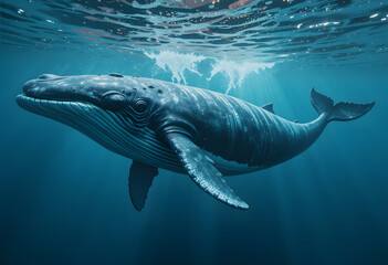 big whale at the bottom of the ocean