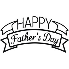 silhouette happy fathers day banner on white background