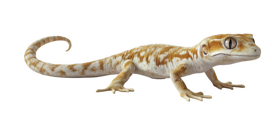 Fototapeta premium Gecko lizard crawling transparent background cutout image natural environment close-up view wildlife concept