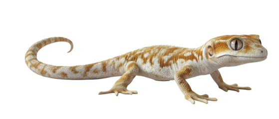 Gecko lizard crawling transparent background cutout image natural environment close-up view wildlife concept