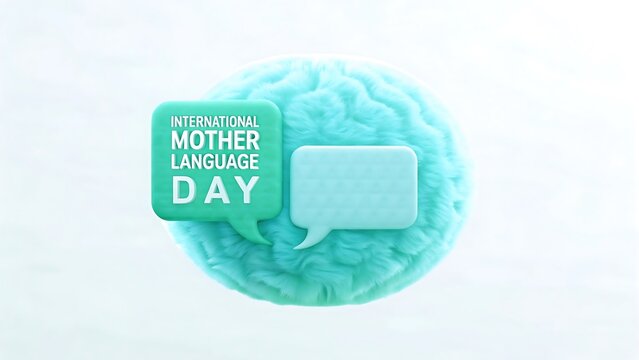 International mother language day celebration with speech bubbles isolated on white background
