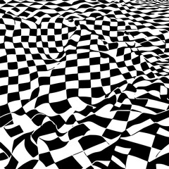 Obraz premium Diagonal checker board stripe, retro racing theme, black and white vector design