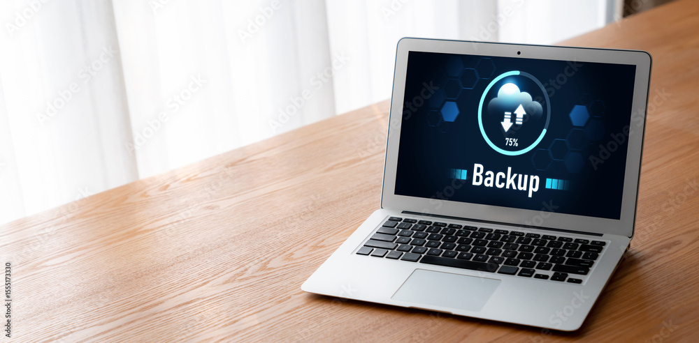 Poster backup storage data internet technology business concept. database storage cloud technology file dat