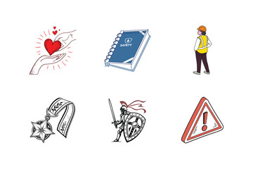 Safety, Security, and Care A Collection of Vector Illustrations
