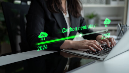 Carbon neutrality timeline illustrates carbon, neutrality, and reduction targets from 2024 to 2050 to support global sustainability and green initiatives Latch