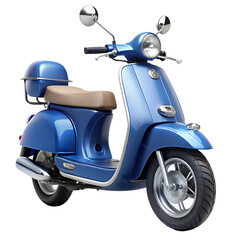 Blue Scooter Isolated on Pure White Background

