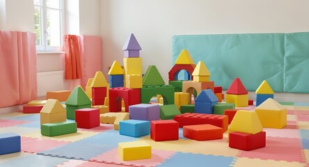 Colorful Soft Building Blocks for Kids Playroom