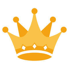 Golden Royal Crown Icon Illustration