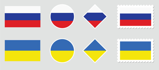 Obraz premium Illustration Vector Featuring Russia and Ukraine Identity