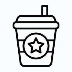 Soft Drinks Icon, Cold Drink, Vector Style Lineal Icon. 