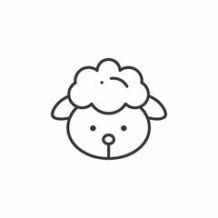 lamb face icon sign vector