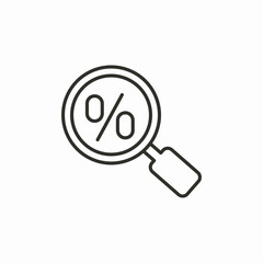 percent search magnifier icon sign vector