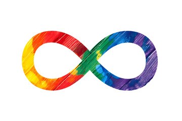 Autistic rainbow eight infinity symbol. Autism awareness day symbol.