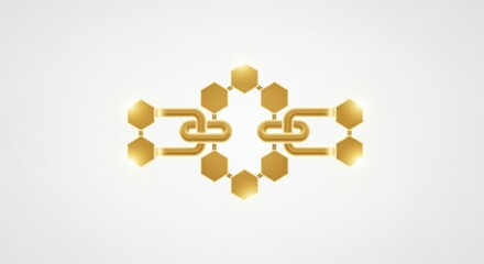Abstract Gold Chain and Hexagon Network Design Background