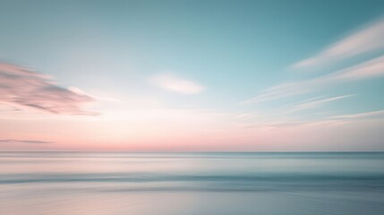 Serene Seascape at Dusk with Gentle Waves and Soft Pastel Colors in the Sky