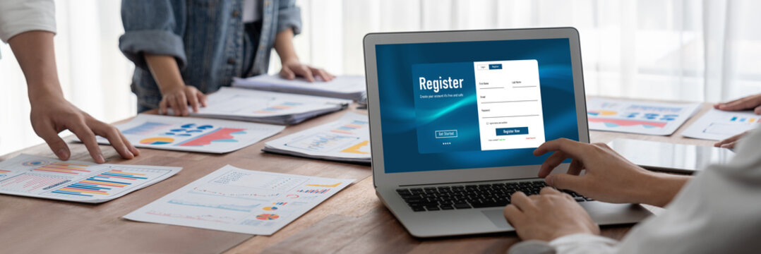 Online registration form for brisk form filling on the internet website - Powered by Adobe