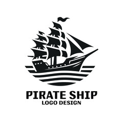 Pirate Ship Vector Logo Design