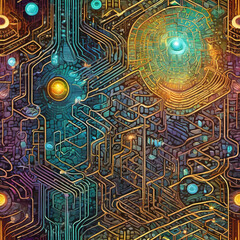 Mosaic Style Digital Painting of Bio-sensorium Maze