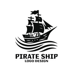 Pirate Ship Vector Logo Design