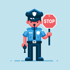 Police Officer Vector Logo Design
