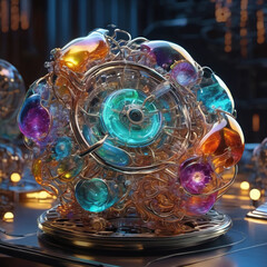 Bio-Mechanical Aurora Skies: Glassblowing Art Fusion
