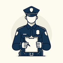 Police Officer Vector Logo Design