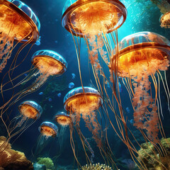 Multi-Angle Perspective of Solar Jellyfish Reef: A Light Installation