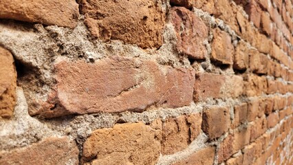 Brick wall background close up