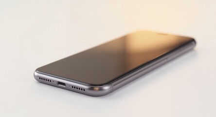 Smartphone on White Background Modern Mobile Technology Close Up