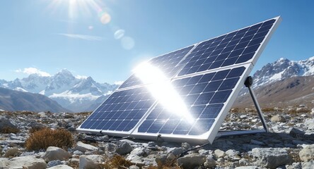 Solar Panel Energy Mountain Landscape Clean Power Generation