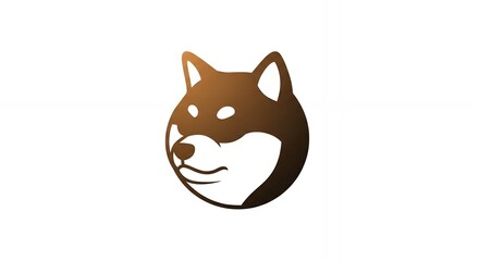 Stylish Dog Head Logo Design Canine Mascot Pet Icon Brown Gradient Minimalist Illustration