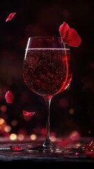 Hibiscus and Pomegranate Fizz in a Stemmed Glass