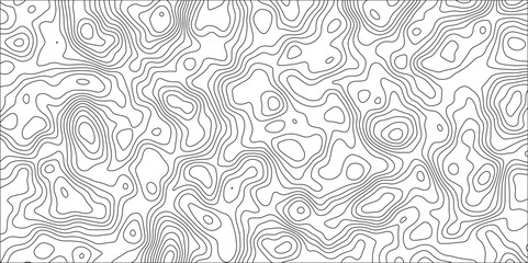 Modern design with White topographic wavy pattern design. Layers of dynamic motion creating depth and artistic intrigue. Topographic Map with Rich Topography and Complex Topological Features. 