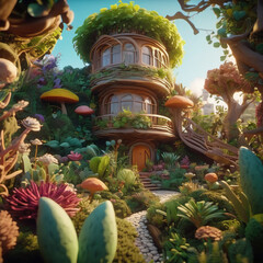 Unique Architectural Style of Bio-engineered Garden in Claymation