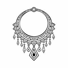 Tribal Jewelry Vector. Tribal Necklace Vector Art, Icons, and Graphics.