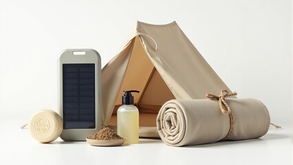 Eco-Friendly Camping Essentials on White