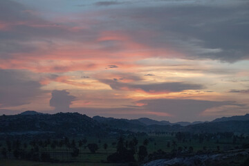 sunset over the mountains