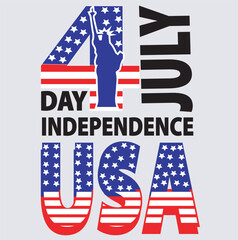 USA Independence Day t shirt design silhouette vector art illustration