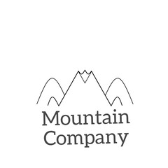 Black line vector logo for company or business. companies located in the highlands and mountains. Element vector 