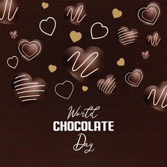 World Chocolate Day Celebration with Chocolate Hearts