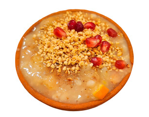 Turkish Ashura dessert in a bowl