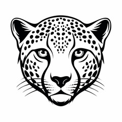 Cheetah Face Vector Images. illustration of a cheetah head on a white background