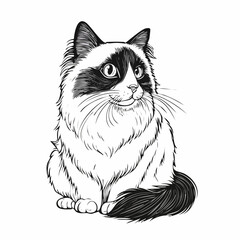 Ragdoll Cat Full Body image vector isolated on white background.