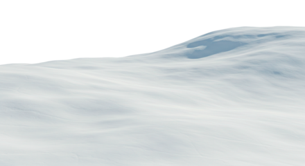 The pristine white expanse of a snow-covered landscape creates a peaceful winter scene.