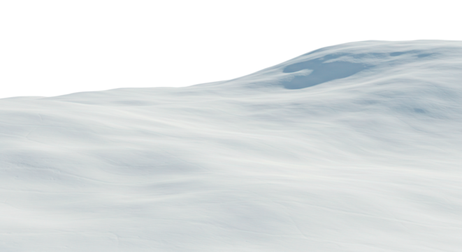 The pristine white expanse of a snow-covered landscape creates a peaceful winter scene.