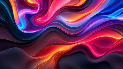 Obraz premium Flowing waves of vibrant color abstract background