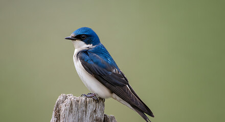 Obraz premium Wildlife Photography of Tree Swallow – Graceful North American Songbird in Natural Habitat